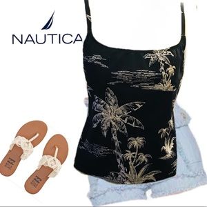 Nautica Tropical Print Tankini Top Sz. 14